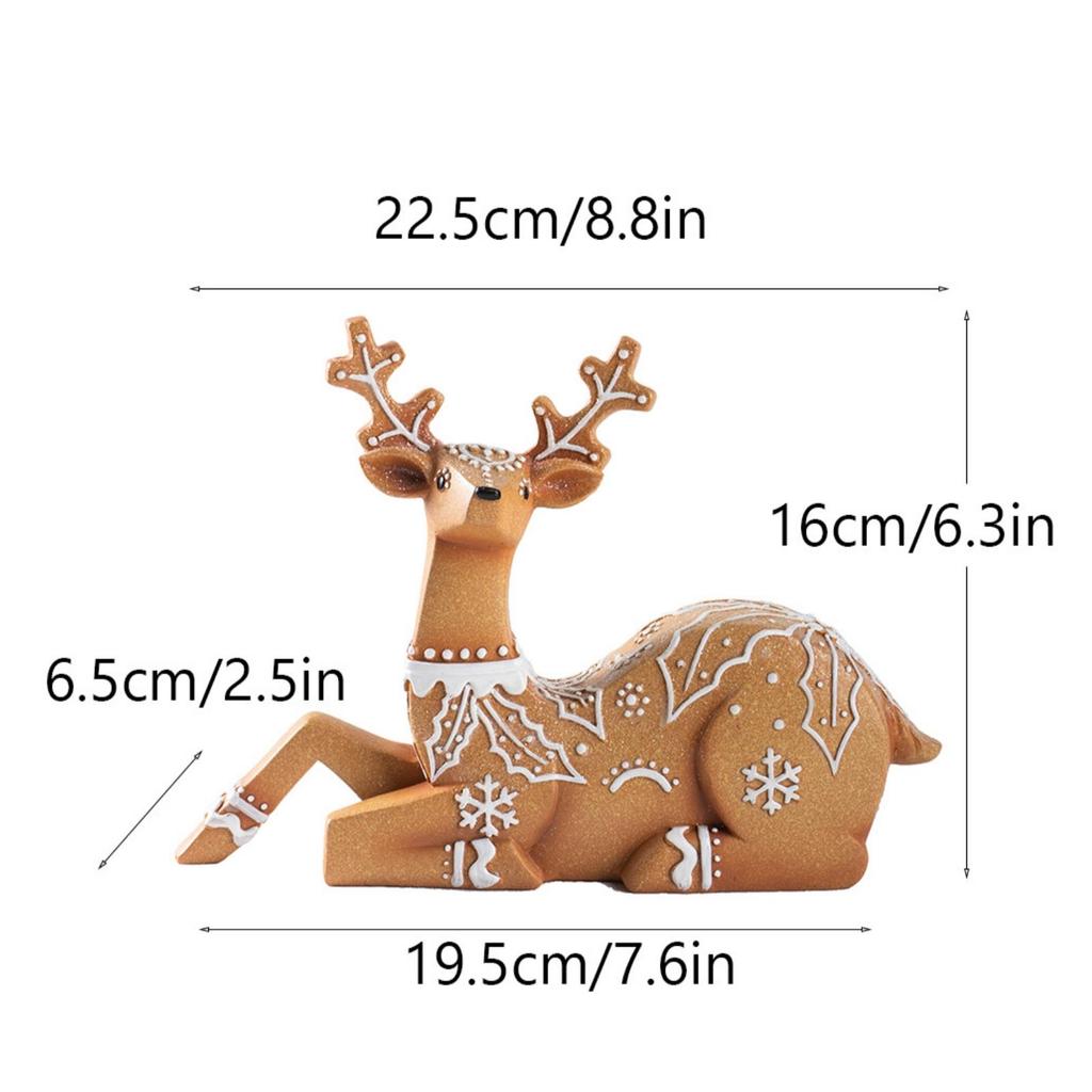 Christmas Reindeer Statue Tabletop Figurine Compact for Office