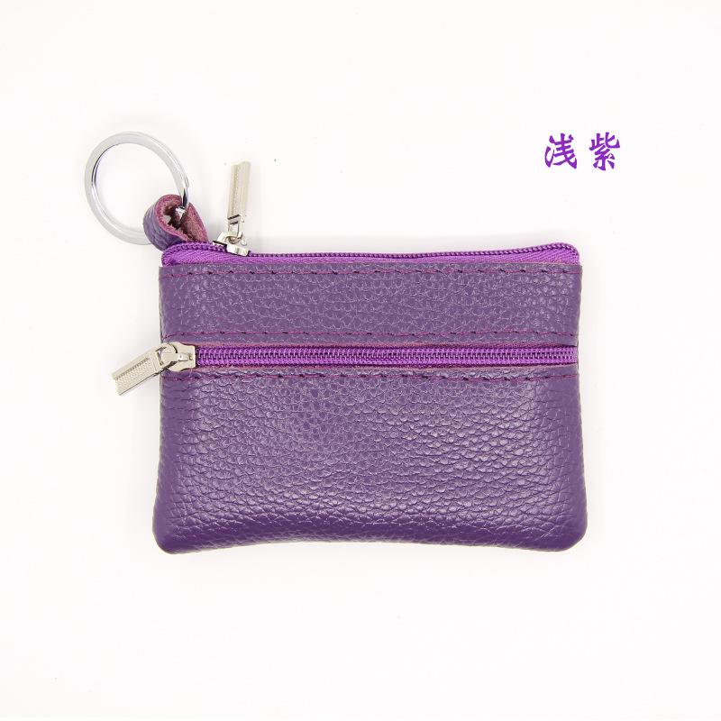 Ladies Genuine Leather Mini Coin Purse Bus Card Holder Creative Ultra-Thin Zipper Multifunctional Key Case