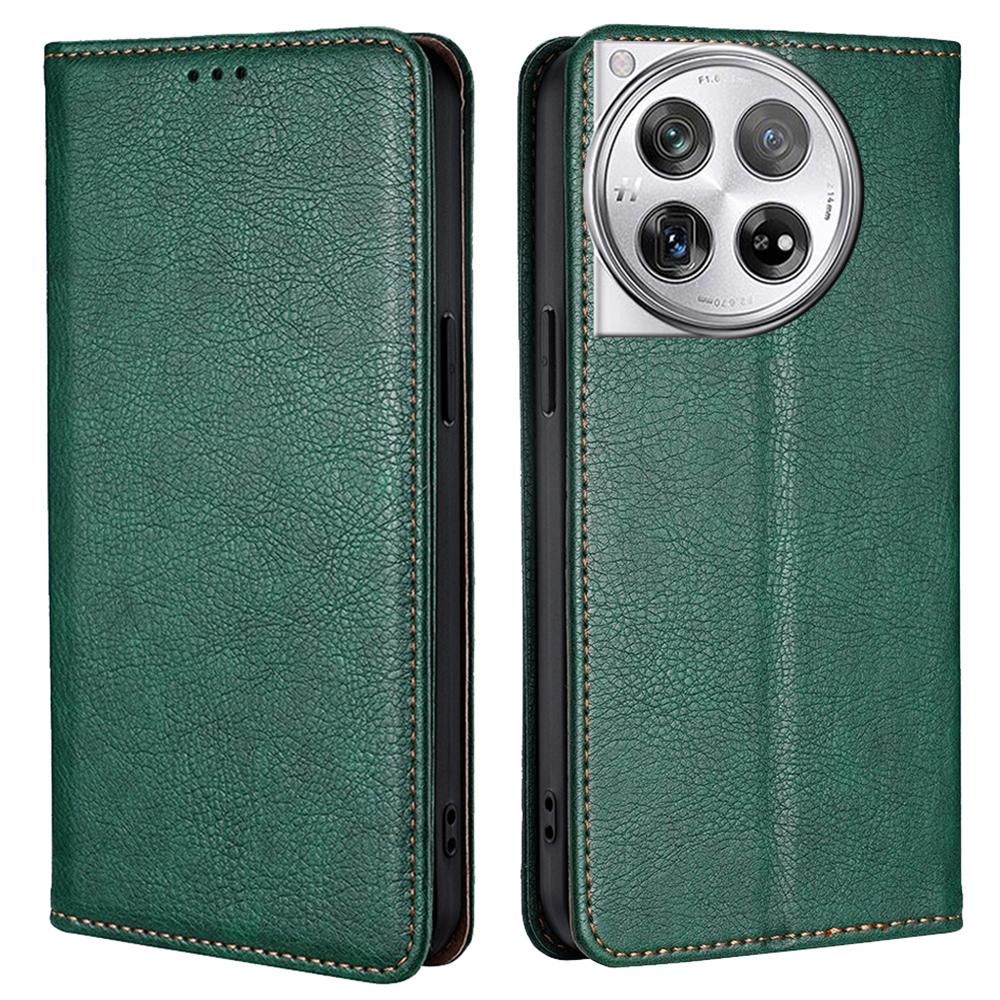For OnePlus 12 5G Case Magnetic Anti-scratch PU Leather Wallet Card Slots Phone Cover