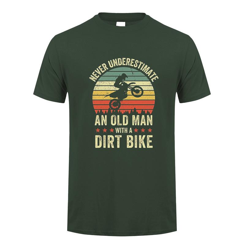 Never Underestimate An Old Unisex With A Dirt Bike Riders Tshirt Unisex Short Sleeve Cotton Tshirts Gift Tees Unisex Tops Dy300
