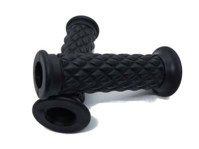 Beatus Motorcycle Handlebar Left and Right Set Through Grips, 22.2mm, Universal, Through/Non-Through Grips, (Black, Grips)