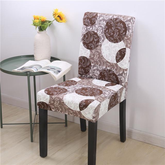 Printed Dining Chair Case Spandex Elastic Chair Slipcover Case Stretch Seat Covers For Wedding Hotel Banquet Home Use Dining Room