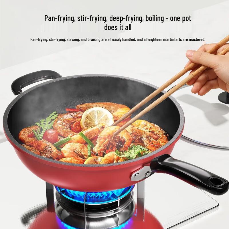 Wutuo 30cm Multifunktionaler Kristall-Diamant Antihaft-Wok