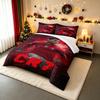 "CR7 Football Star Portrait Red Bedding setBedding Set (1 Duvet Cover, 2 Pillowcases, Duvet Not Included)