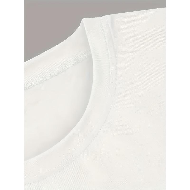 T-shirt Manches Courtes Imprimé Lettres Cœur Léopard Taille Européenne, Haut Décontracté Col Rond, Tissu Léger Opale, Vêtement Printemps Été