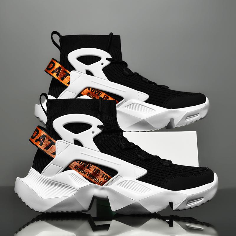 New High-Top Men Sneakers Fashion Damping Tennis Shoes Breathable Brand Men'S Running Shoes Light Hick-Soled Men'S Shoes