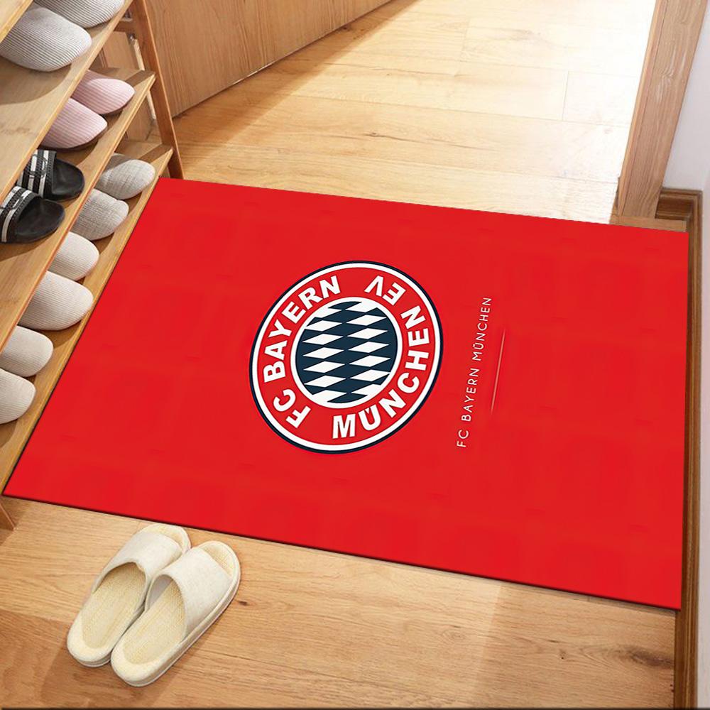 FC Bayern München Fußmatte Geeignet für Eingangsbereich Esszimmer Küche Spielzimmer Rutschfester Teppich Büros dekorieren Am besten für Weihnachten