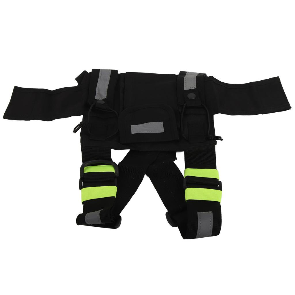 Walkie Talkie Chest Bag Green Fluorescent Strip Adjustable Chest Harness Universal for 2 Way Radio