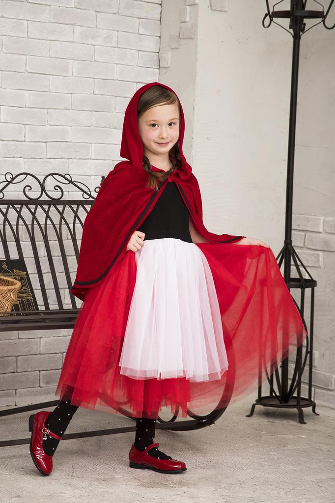 Clearstone Romantic Red Hood Cosplay Halloween Costume for 140cm Red Kids, Girls,