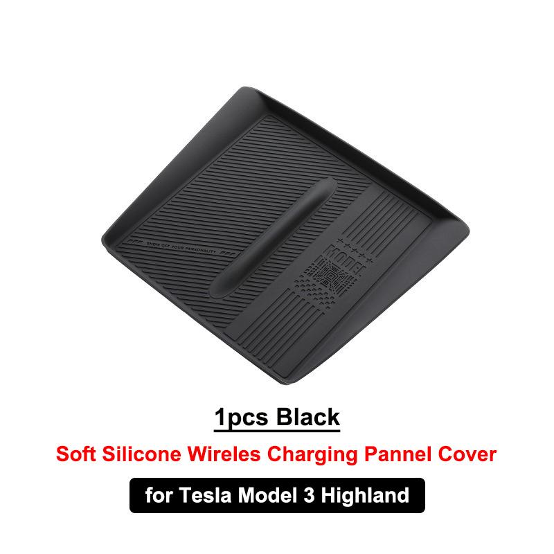 For Tesla Model Y Juniper 2026 2025 Wireless Charging Pad Mat Model 3 Highland 2024 Upgraded Anti-slip Protector Cushion Cover