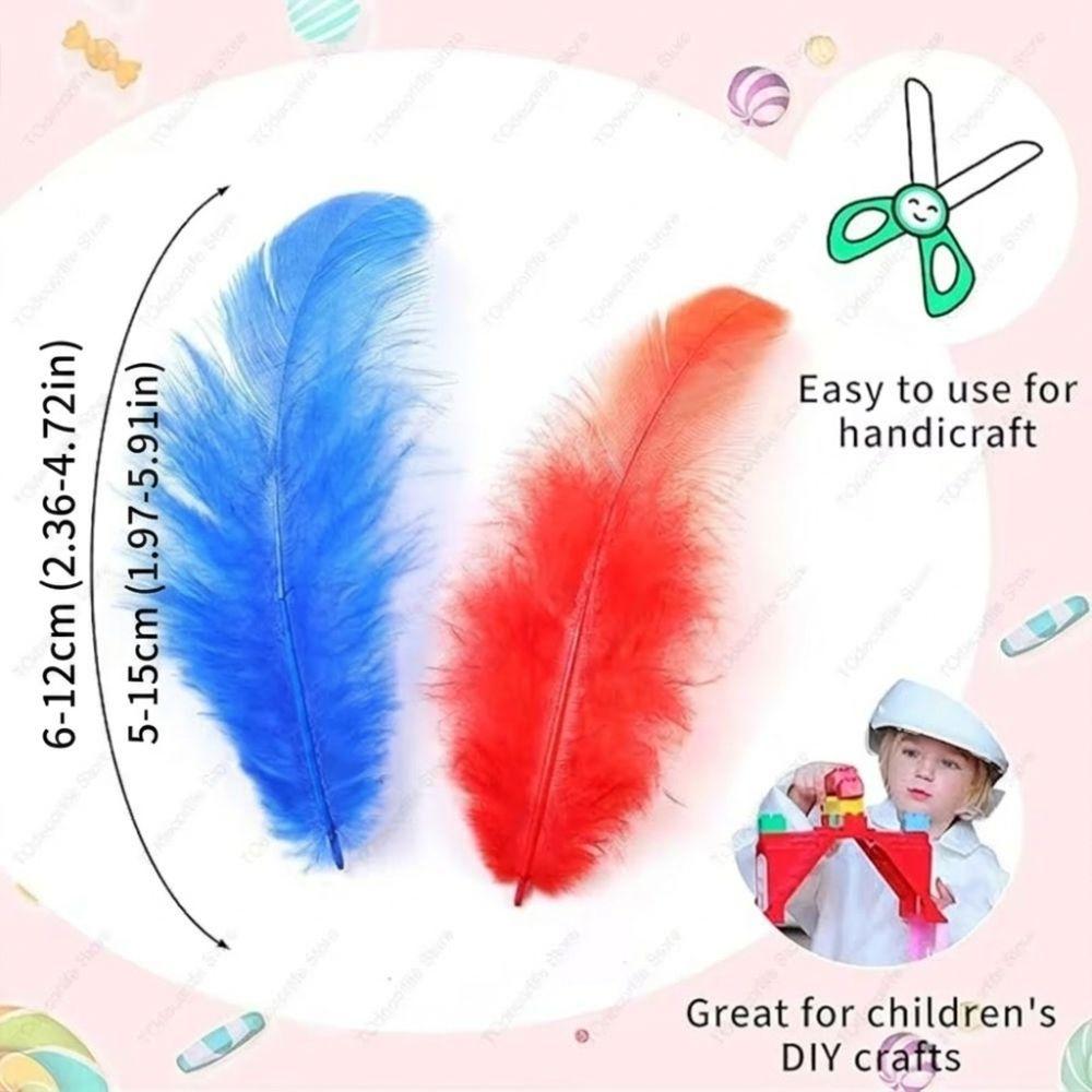 50PCS Colorful Natural Goose Feathers Natural Feather Colored Feathers  DIY Home Crafts