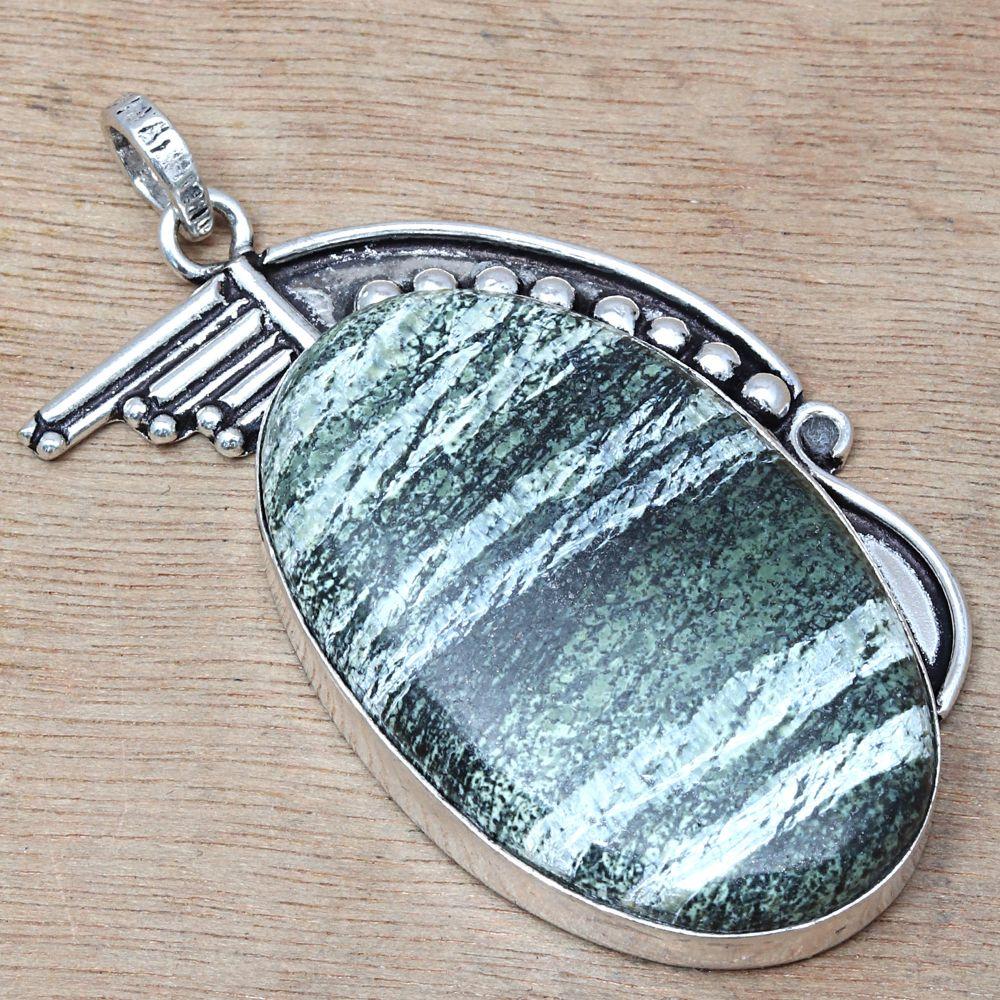 Necklace Fossil Coral Gemstone Handmade Jewelry 2.5"