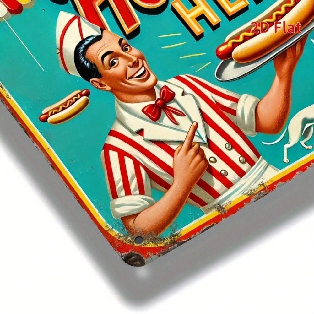 Vintage Metall Hot Dog Wandkunst Retro Diner Schild Rustikale Eisen Dekoration