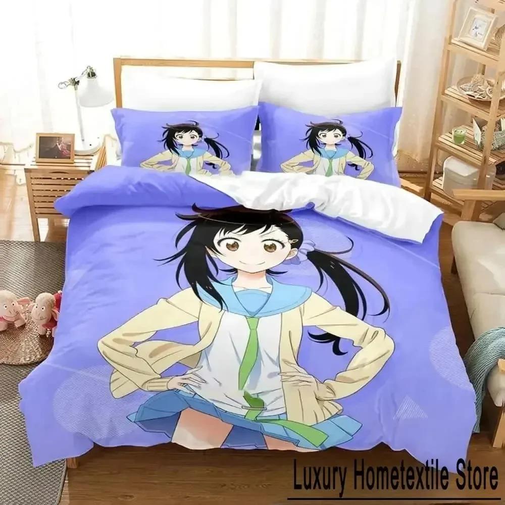 3D Print Anime Nisekoi False Love Beding Set Young Boys Young Girls Twin Quen King-Sized Dimensionsd Dimensions Soft Duvet Cover Pilowcase Bed boys