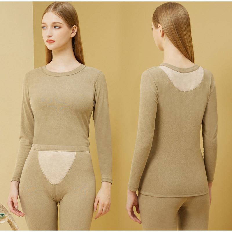 Podzim Zima Dámské Kašmírový zesílený polstrovaný set Sametová tepelná ochrana břicha a pasu Spodní prádlo
