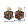 Handmade Embroidered Flower Dangle Earrings For Women Boho Luxury Elegant Colorful Rice Beads Decor Pendant Fashion Jewelry Gift
