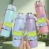 1PC Slug Bug Cute Cartoon Print 750ml Color Plastic Sports Water Bottle Leakproof Flip Straw Lid Suitable for Sports Office Home Use