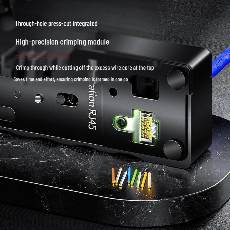 Clește de sertizat profesional pentru cablu de rețea cu capăt Crystal cu conectori cu 5, 6, 7 găuri traversante