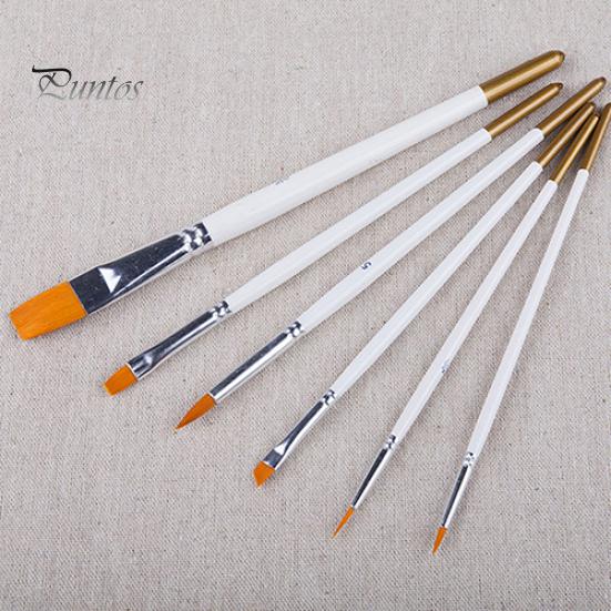 6x Professionelle Malerei Pinsel Set Acryl Öl Aquarell Künstler Pinsel