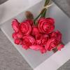 6Pcs Artificial Camellia with Stem Realistic Colorful Fake Rose Flower Wedding Home Office Table Centerpiece Faux Floral Bouquet Flower Arrangement