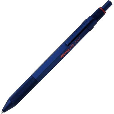 Rotring Multi-Function Pen 600 Iron Blue 3-in-1 Ballpoint Pen, 2 Colors (Red and Black) & Mechanical Pencil, Gift Boxed, Officially Imported, Product