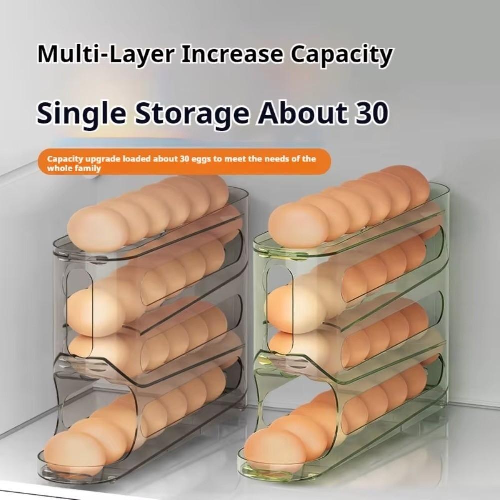 Large Capacity Egg Roller Rack Household Egg Organiser New Automatic Egg Roller