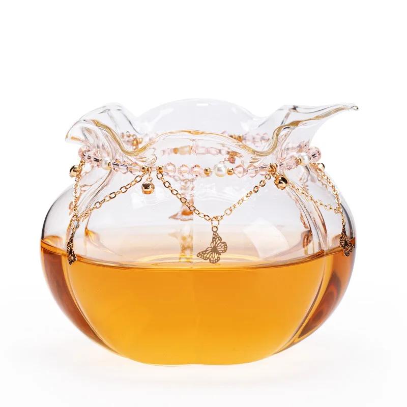 1PC Japanese-style Bubble Tea Set Fair Cup Handmade High Borosilicate Heat-resistant Glass Male Cup Household TeaSet Accessories