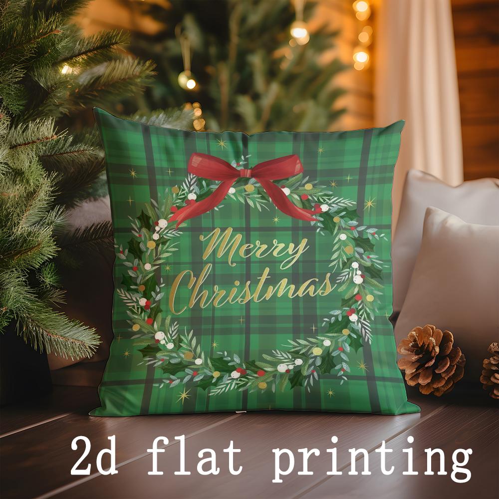 Home Decor Merry Christmas Themed Decorative Pattern Cushion Cover Suitable for Sofa Bedroom Car Pillow Cover