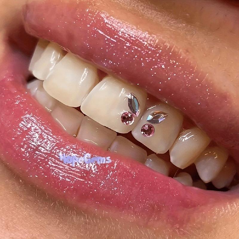 New 1Set Dental Tooth Gems Crystal Diamond Ornament Diy Tools Various Shapes Color Teeth Jewelry Denture Jewelry Decoration