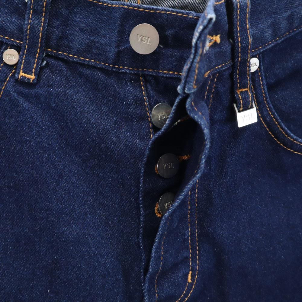 Unused SAINT LAURENT Straight Denim Pants W29 Indigo JEANS Button Fly Men's Used