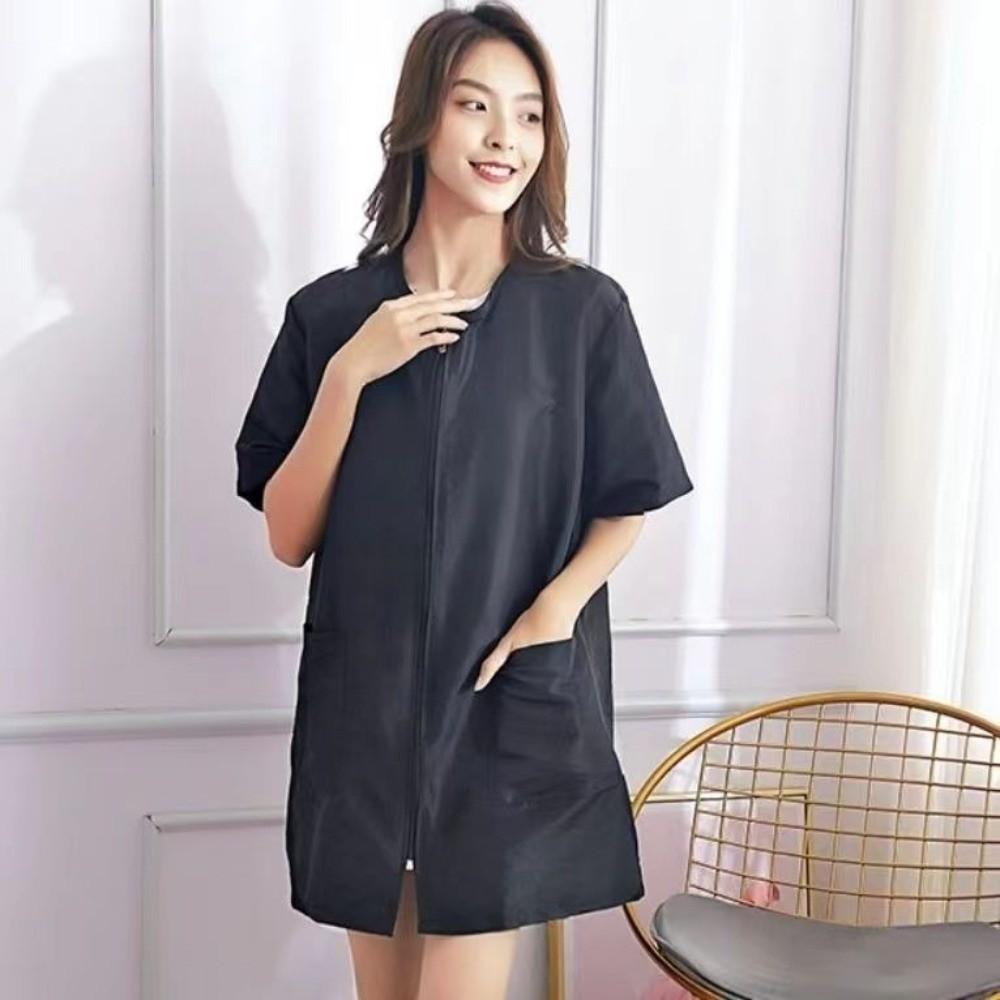 Short/Long Sleeve Hair Salon Uniforms Polyester Hairdresser Robe for Pet Grooming