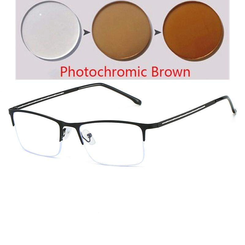 Half Frame Square Nearsighted Glasses For Women Men Fashion Shortsighted Optical Spectacles With Prescritpion -0.5 -0.75 To -6.0