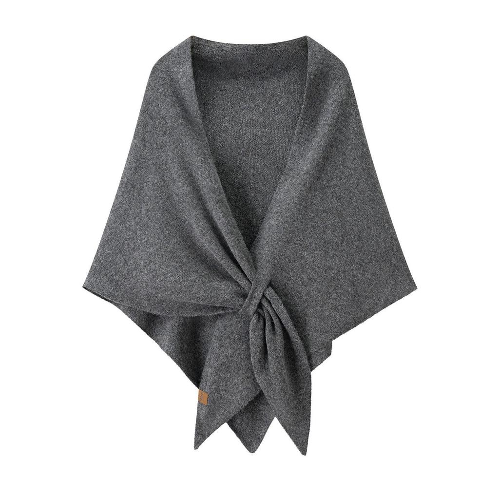 Premium Australian Wool and Cashmere Solid Color Women's Triangle Shawl-Scarf