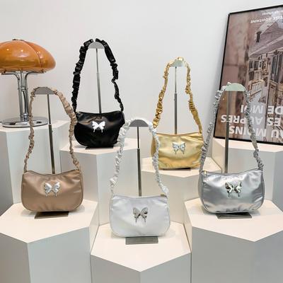 Butterfly Pleated Bag Summer New Trendy Fashion Korean Version Fresh Armpit Bag One Shoulder Small Square Bag