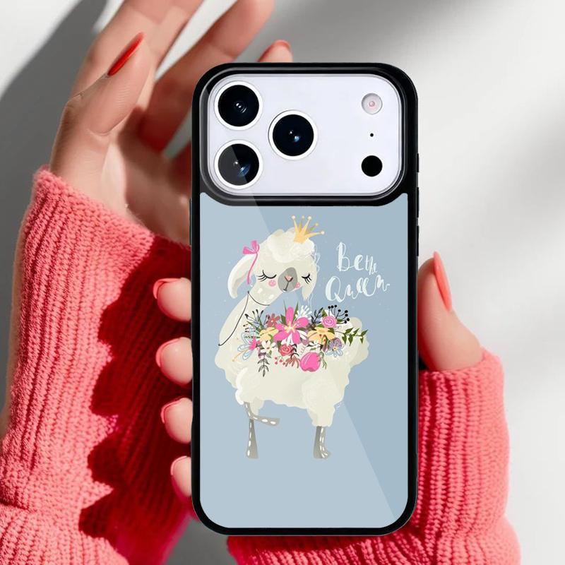 Llama Alpaca pattern Phone Case for iPhone 17 16 15 14 13 Pro Max Back Cover for 12 11 Pro Coque
