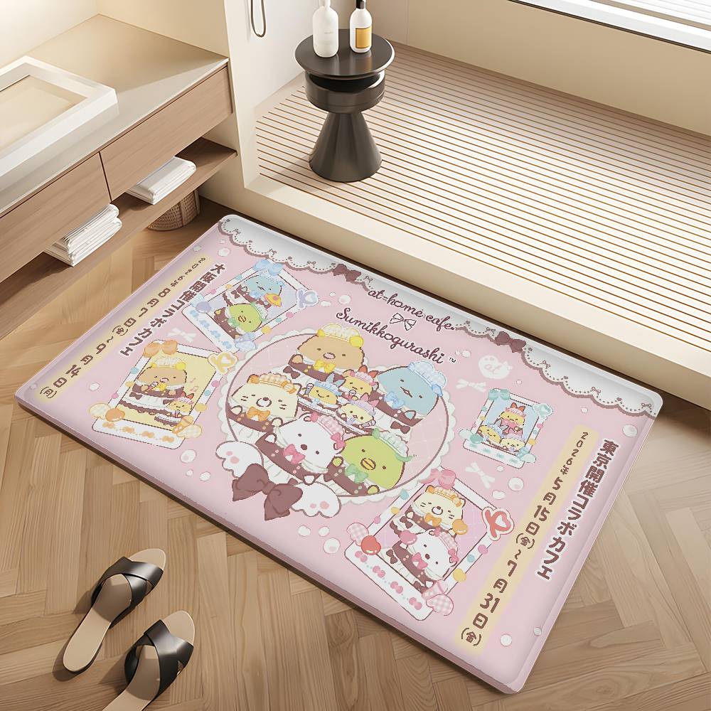 Japan S-Sumikkogurashi Cute Floor Mat INS Style Soft Bedroom Floor House Laundry Room Mat Anti-skid Household Carpets
