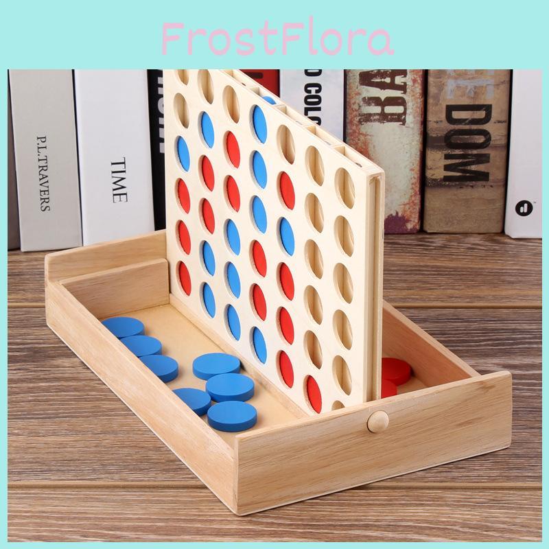 Wooden 4 Chess Connected Line Game Board Children Puzzle Toy For Family Fun