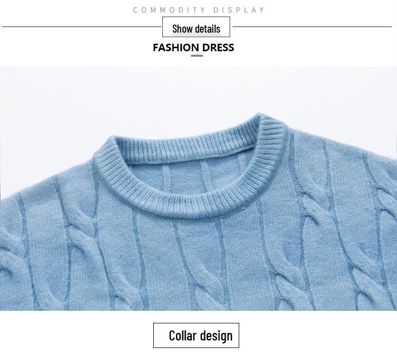 Men's Gradient Trendy Thick Knit Pullover Sweater