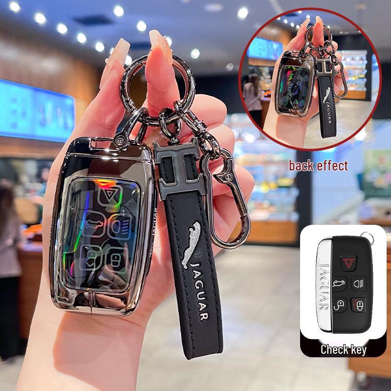 Jaguar XFL/XEL/XJL Key Cover: Iridescent Metal, High-End Buckle, F-Pace & F-Type Compatibility