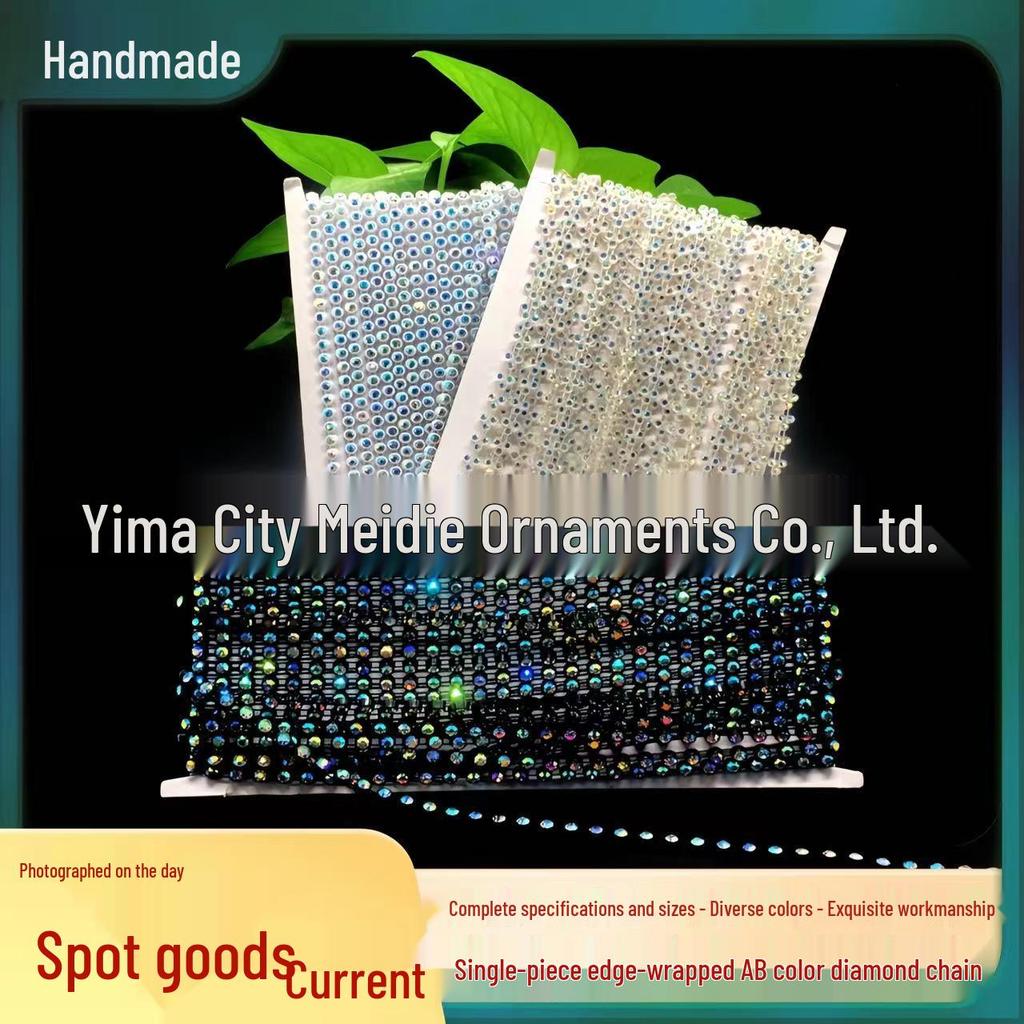 2.5-6.5mm Rhinestone Hand-Sewn Threads for Ethnic Clothing Decoration, DIY Lace Trimmings, Rhinestone-Embellished Chain