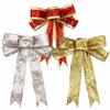 15CM Red, Silver & Gold Glitter Christmas Bow Ornament