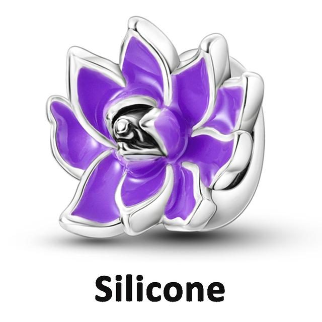 925 Sterling Silver Silicone Spacer Stopper Clip Charms Safety Chain Charms Fit Fashion Style Bracelet Gift Women 