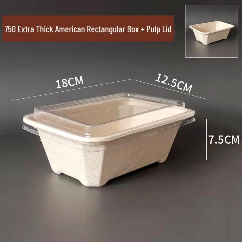 Yuzhuxun 750ml Rectangular Disposable Food Containers with Lids