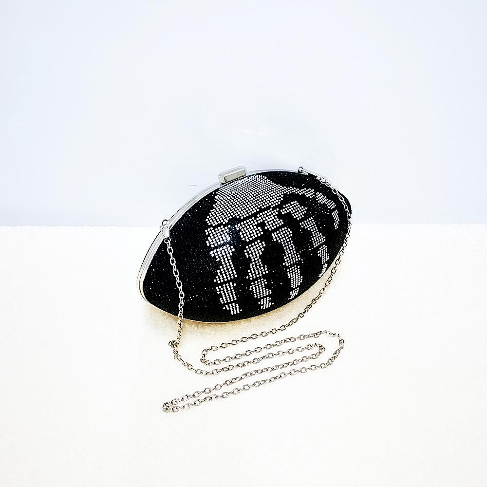 High-End Rhinestone-Embellished Women's Evening Rugby Bag for Banquets, Parties, and Weddings