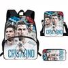 Set Zaino Scolastico CR7 per Bambini Tessuto Oxford Borsa a Doppio Scomparto con Tasca Frontale Astuccio Tracolla Ergonomico Dorsale