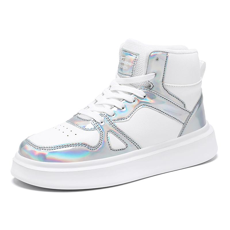 TUINANLE High Top Sneakers Women Lace Up Anti Slip Basketball Shoes Flat Skateboard