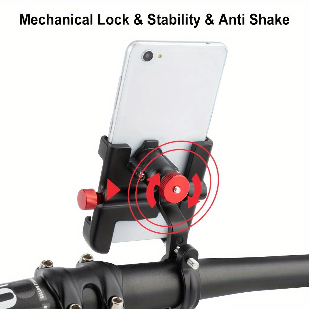 1pc Antuke 360° Rotatable Aluminum Alloy Bike Phone Holder, Adjustable Anti-Slip Cycling Mount, Uncharged, Black, Phone Holder for Bike