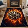 1PC Flaming dartboard with darts Print Carpet for Living Room Bedroom Sofa Home Decor Rus Non-slip Floor Mat Luxury Gift
