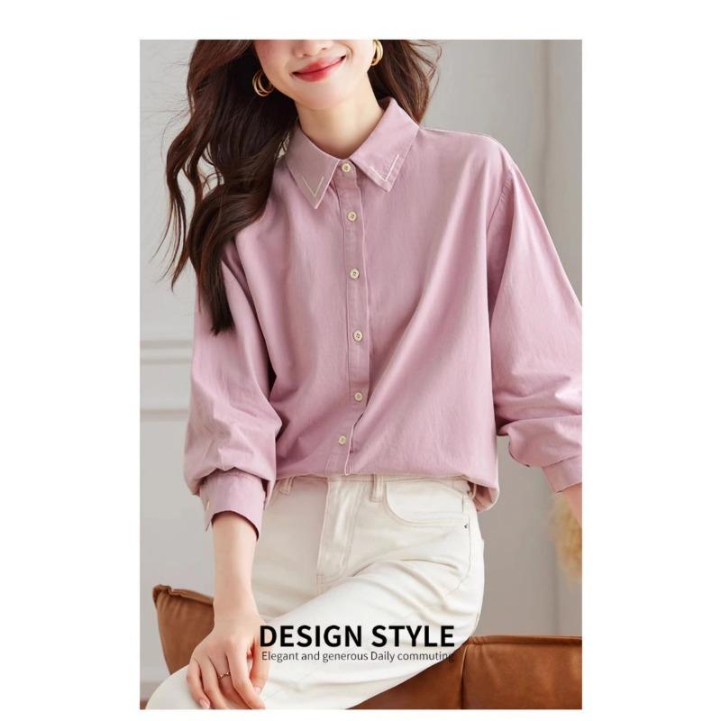 Women S Long Sleeve Cotton Shirt Casual Autumn Commute
