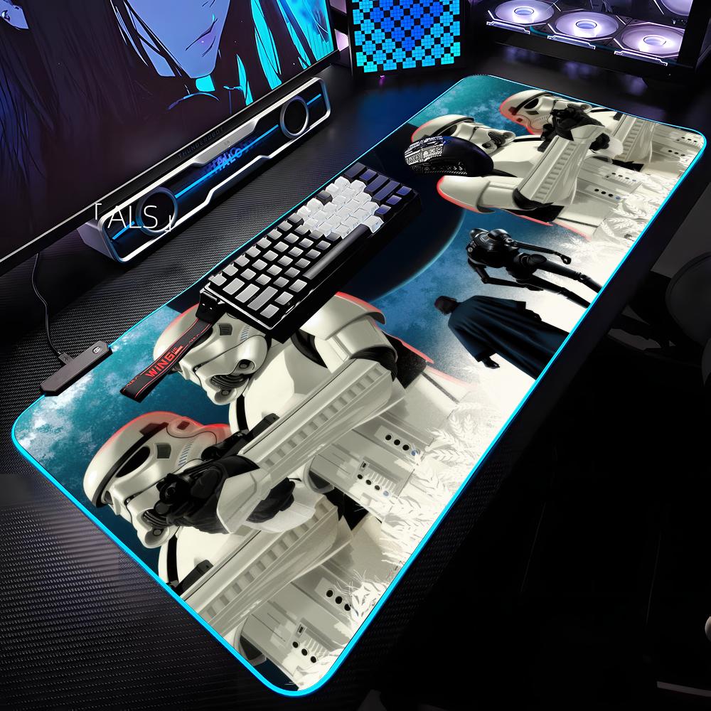 S-Star Cool W-warse Mouse Pad RGB Backlit Mouse Pad Laptop Mouse Pad Laptop Gamer Computer Desk Gaming Accessories